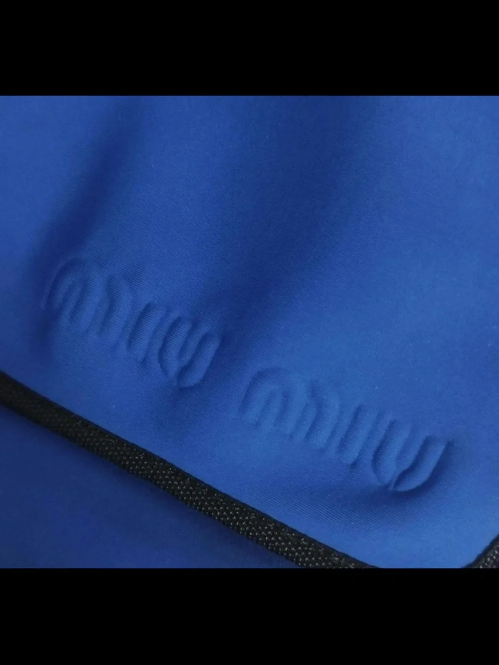 Miu Miu Cobalt Blue Messenger Bag with Black Trim